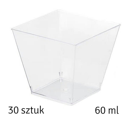 30 permatomų puodelių rinkinys