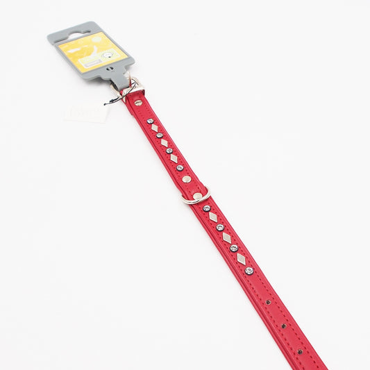 HUNTER XS raudonas antkaklis su Swarovski kristalais