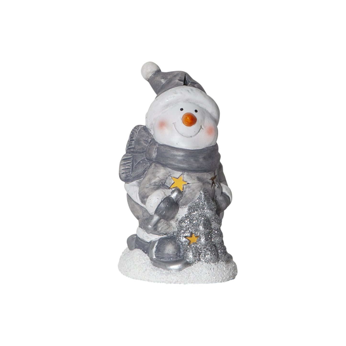 LED dekoracija „Besmegenis su eglute“ – 15x9 cm