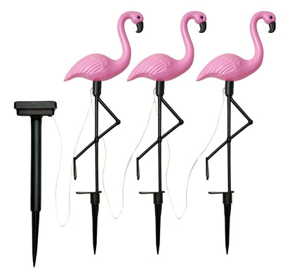 LED saulės sodo lempos – flamingas