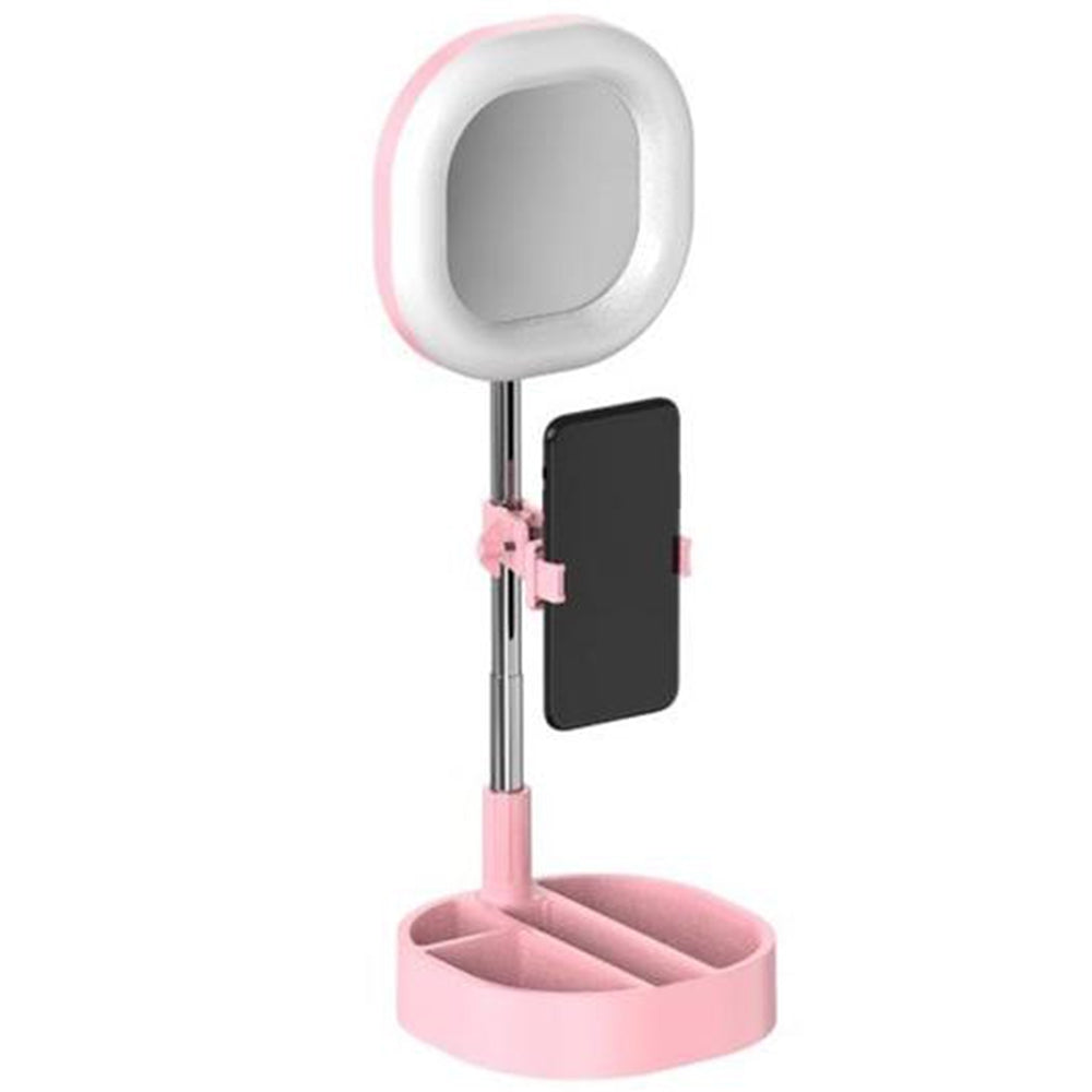 LED "Selfie" veidrodis su stovu - Juoda
