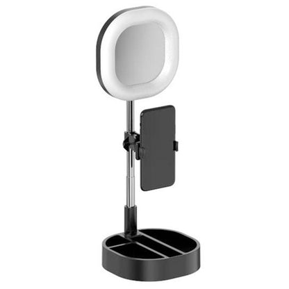 LED "Selfie" veidrodis su stovu - Juoda