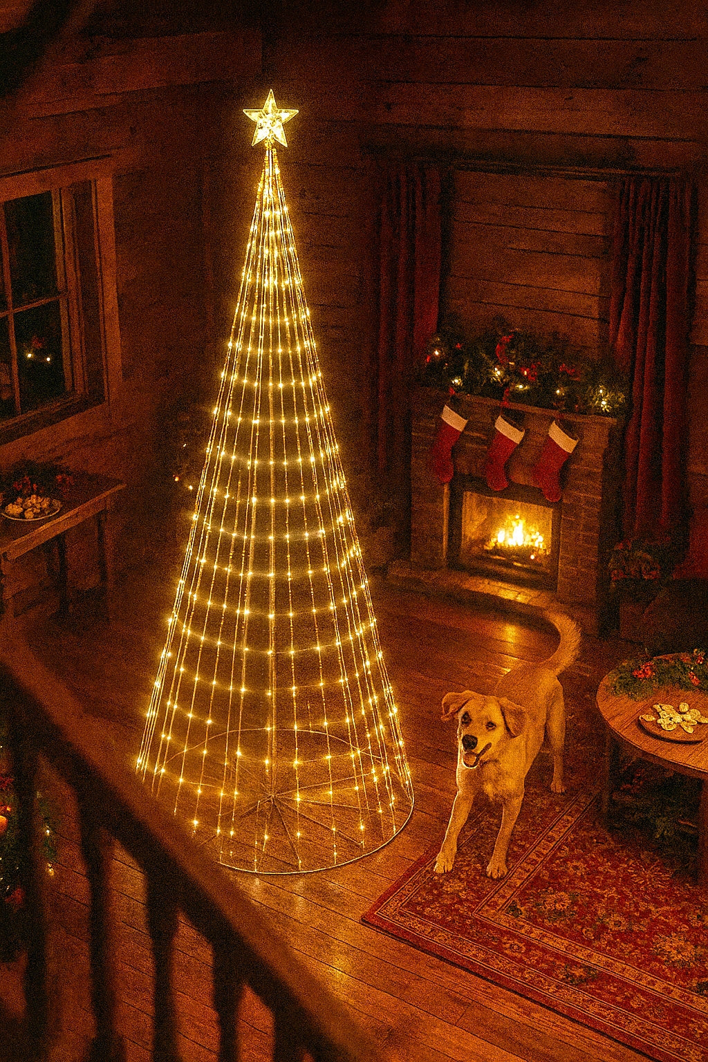 LED švieselių eglutė ant stelažo – šventinė magija Jūsų namams ir kiemui!