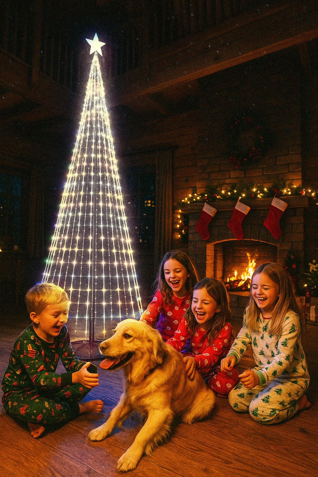 LED švieselių eglutė ant stelažo – šventinė magija Jūsų namams ir kiemui!