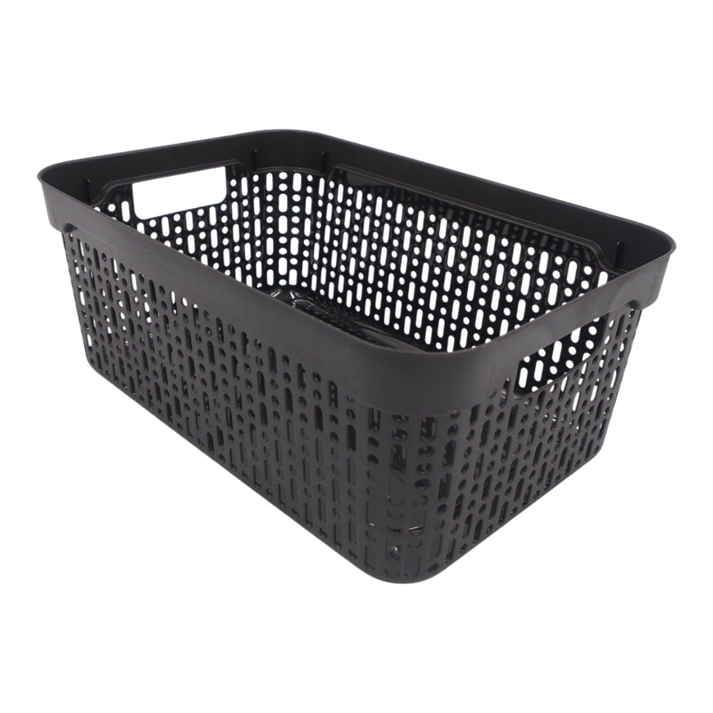 Plastikinė dėžutė su skylutėmis, 30 × 20 × 12 cm JUODA