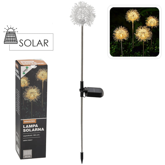 Saulės lempa „Kiaulpienė“ – LED, šiltai balta šviesa, 68 cm