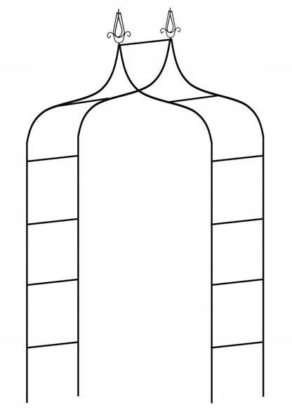 Sodo pergola augalams 150 × 37 × 240 cm, metalinė, juoda