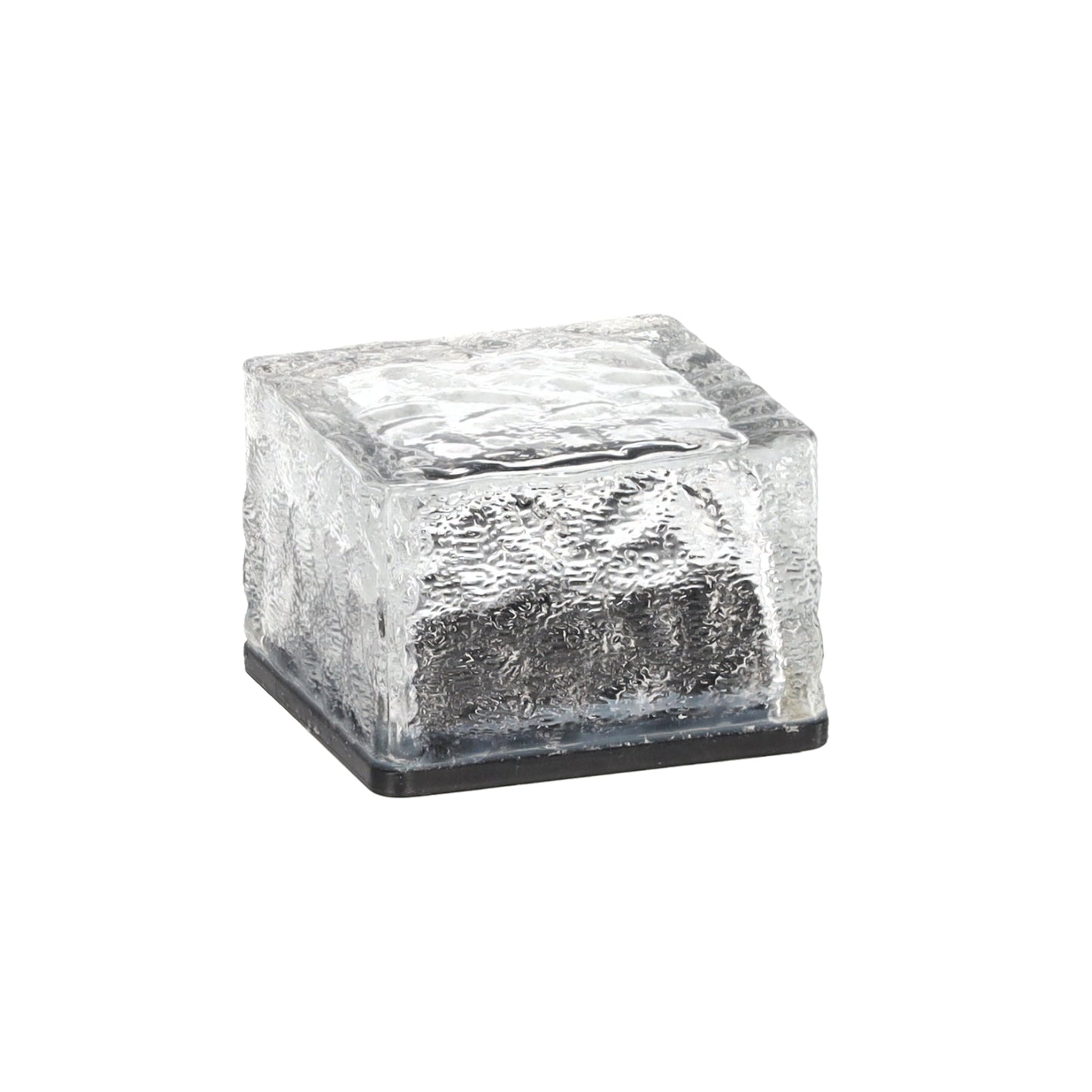 Stiklinė saulės lempa – kubas 7 × 7 × 5 cm, šaltai balta LED