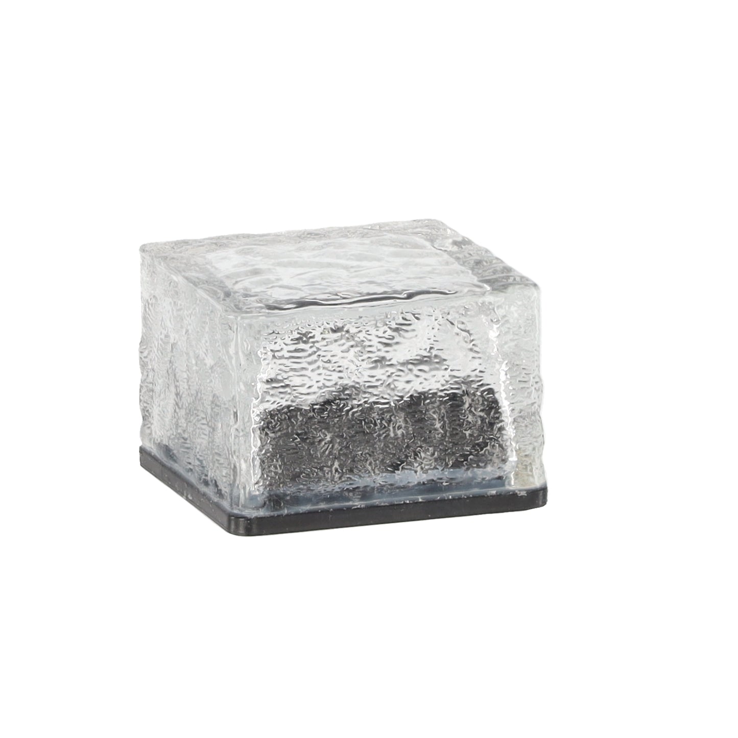 Stiklinė saulės lempa – kubas 7 × 7 × 5 cm, šaltai balta LED