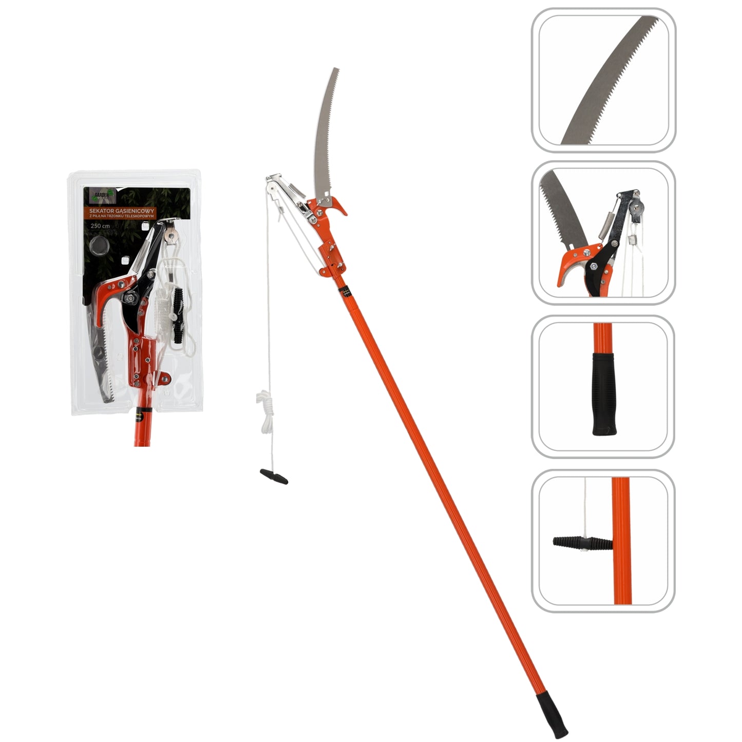 Teleskopinis šakų genėtuvas su pjūklu 250 cm